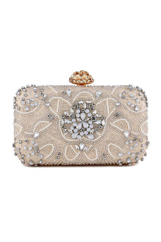 Champagne Strass Pearl Party Handtas