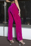 Fuchsia Vrouwen Pak Broek