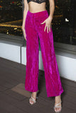 Fuchsia Vrouwen Pak Broek