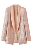 Sprankelende Blush Pailletten Vrouwen Prom Party Blazer