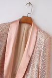 Sprankelende Blush Pailletten Vrouwen Prom Party Blazer