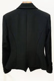 Modieuze Diamond Beaded Double Breasted Slim Women Blazer