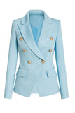 Witte Peak Revers Double Breasted Vrouwen Blazer