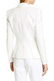 Witte Peak Revers Double Breasted Vrouwen Blazer