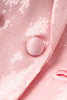 Afbeelding in Gallery-weergave laden, Glitter roze dames blazer met veren