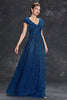Afbeelding in Gallery-weergave laden, Sparkly A-lijn V-hals grijs blauw lange formele jurk