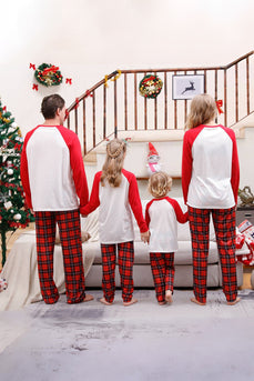 Rode geruite bijpassende familie kerst pyjama sets