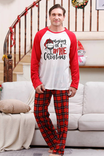Rode geruite bijpassende familie kerst pyjama sets