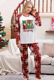 Plaid Matching Familie Kerst Pyjama met Sneeuwvlok