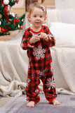 Plaid Matching Familie Kerst Pyjama met Sneeuwvlok