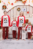 Rode Print Kerst Familie Bijpassende Nachtkleding Pyjama Sets met Plaid