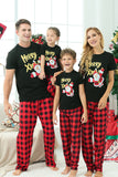 Zwart & Rood Geruite Familie Kerst Pyjama met Korte Mouwen