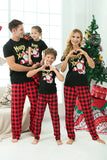 Zwart & Rood Geruite Familie Kerst Pyjama met Korte Mouwen