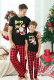 Zwart & Rood Geruite Familie Kerst Pyjama met Korte Mouwen