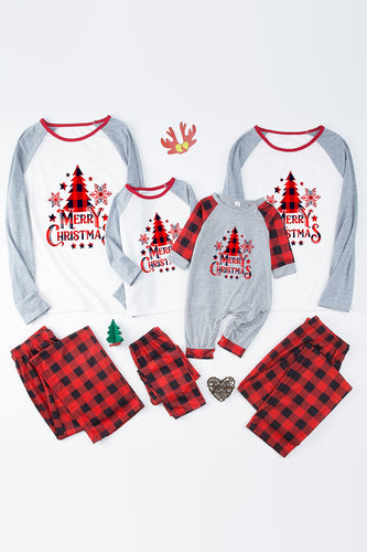 Grijs & Rood Plaid Matching Familie Kerst Pyjama