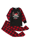 Print Familie Kerst Pyjama met Rode Plaid