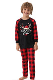 Print Familie Kerst Pyjama met Rode Plaid