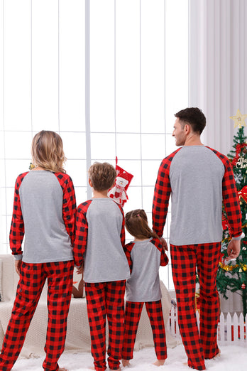 Print Familie Kerst Pyjama met Rode Plaid