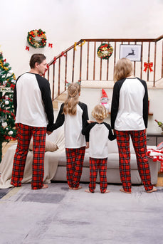 Lange mouwen geruite familie kerst pyjama