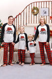 Lange mouwen geruite familie kerst pyjama