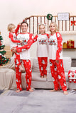 Sneeuwpop print rode kerst matching familie pyjama