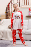 Sneeuwpop print rode kerst matching familie pyjama