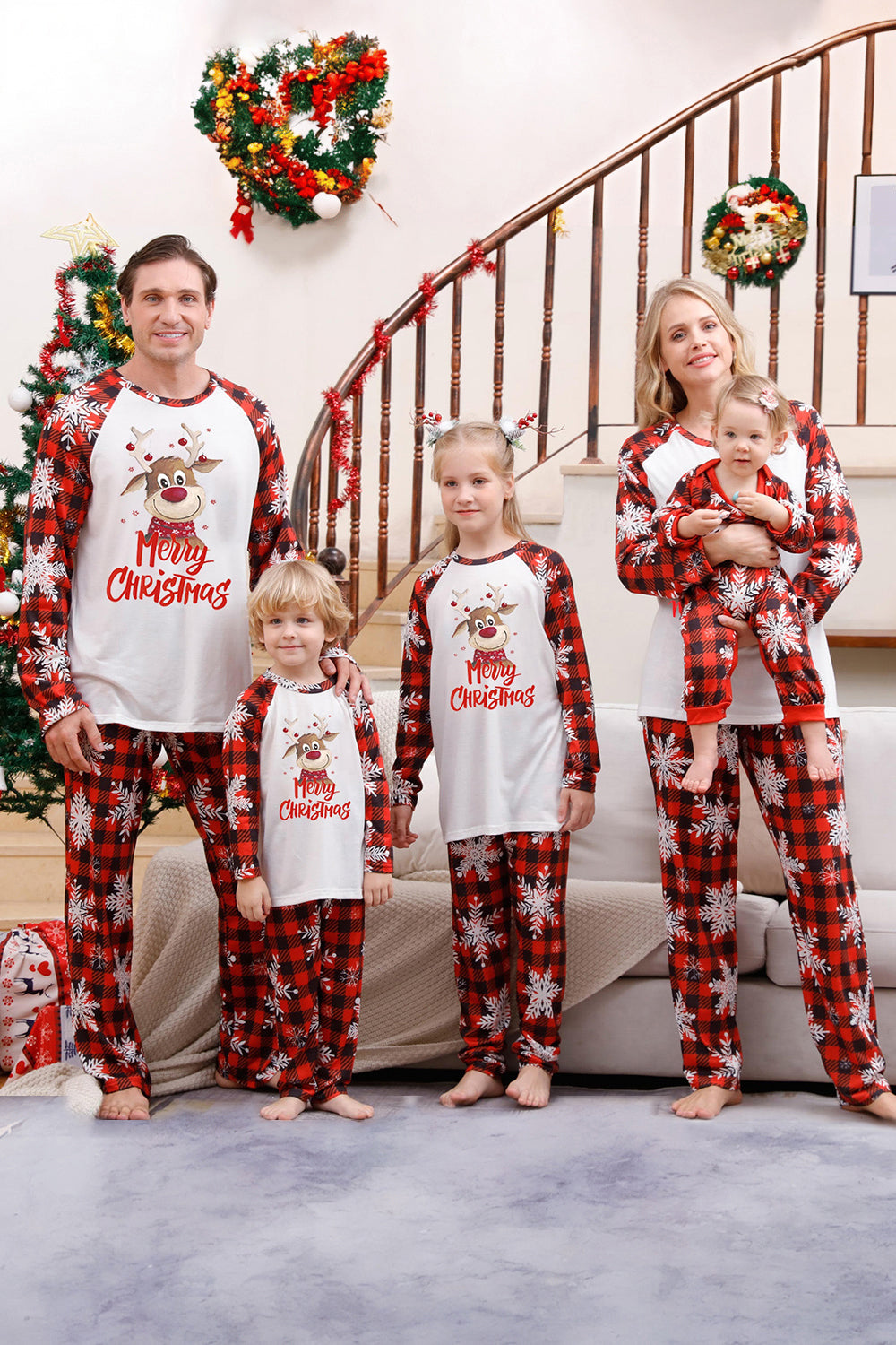 Kerst Red Print Familie Pyjama Sets