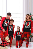 Rode Plaid Kerst Fmaily Print Pyjama Sets met Hond