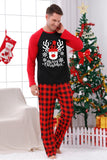 Rode Plaid Kerst Fmaily Print Pyjama Sets met Hond