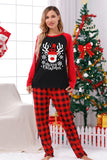 Rode Plaid Kerst Fmaily Print Pyjama Sets met Hond