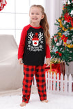 Rode Plaid Kerst Fmaily Print Pyjama Sets met Hond