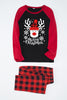 Afbeelding in Gallery-weergave laden, Rode Plaid Kerst Fmaily Print Pyjama Sets met Hond
