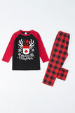 Rode Plaid Kerst Fmaily Print Pyjama Sets met Hond