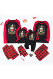 Rode Plaid Kerst Fmaily Print Pyjama Sets met Hond