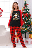 Rode Plaid Kerst Fmaily Print Pyjama Sets met Hond