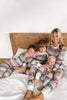 Afbeelding in Gallery-weergave laden, Grijs patroon strepen Kerst Familie Matching Pyjama
