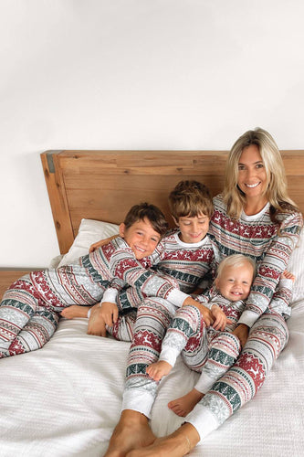 Grijs patroon strepen Kerst Familie Matching Pyjama