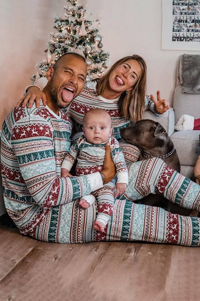 Afbeelding in Gallery-weergave laden, Grijs patroon strepen Kerst Familie Matching Pyjama