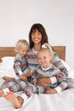 Grijs patroon strepen Kerst Familie Matching Pyjama