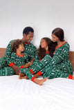 Kerstmis Familie Bijpassende Pyjama Set Grijs Patroon Pyjama