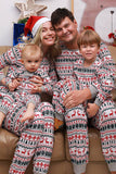 Kerstmis Familie Bijpassende Pyjama Set Grijs Patroon Pyjama