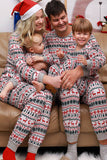 Kerstmis Familie Bijpassende Pyjama Set Grijs Patroon Pyjama