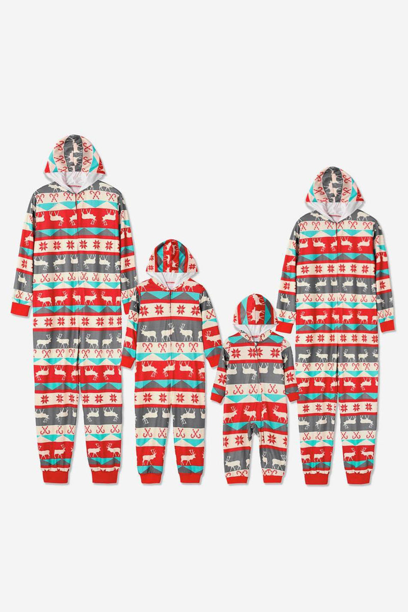 Afbeelding in Gallery-weergave laden, Grijze en rode patroon strepen Kerst Fmaily Pyjama Set