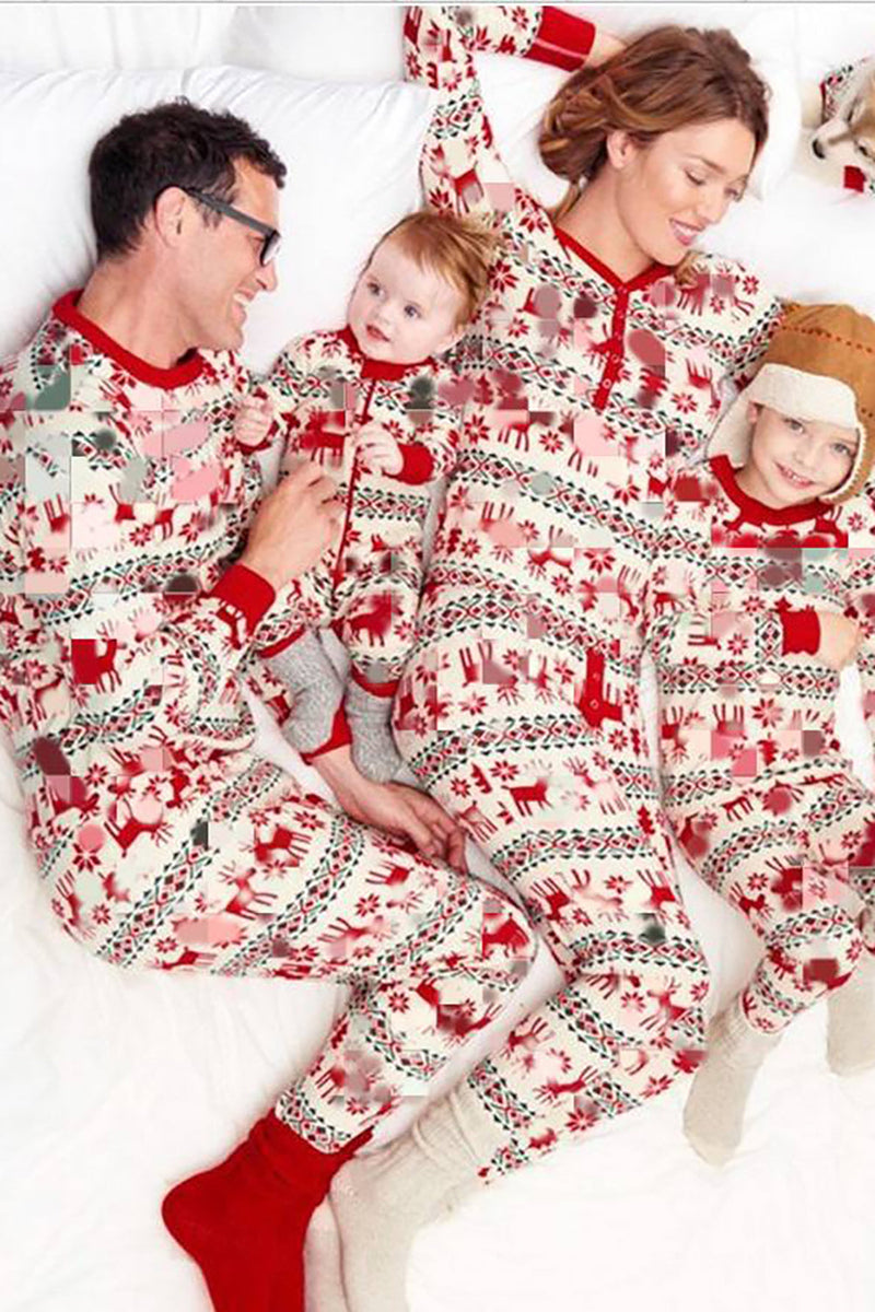 Afbeelding in Gallery-weergave laden, Red Deer Patroon Kerst Familie Bijpassende Pyjama Set