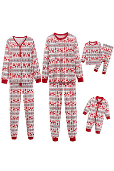 Red Deer Patroon Kerst Familie Bijpassende Pyjama Set