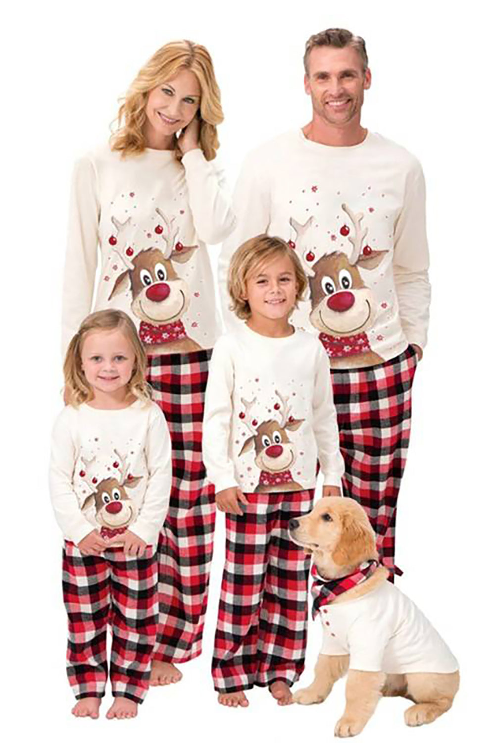 Kerstmis White Deer Familie Bijpassende Pyjama Set