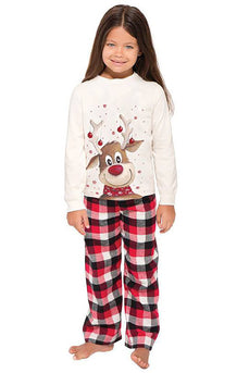 Kerstmis White Deer Familie Bijpassende Pyjama Set