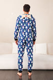 Sneeuwpop print blauw familie matching kerst een stuk pyjama