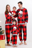 Kerstmis Familie Rode Grid Beer Print Pyjama Set