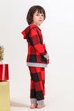 Kerstmis Familie Rode Grid Beer Print Pyjama Set